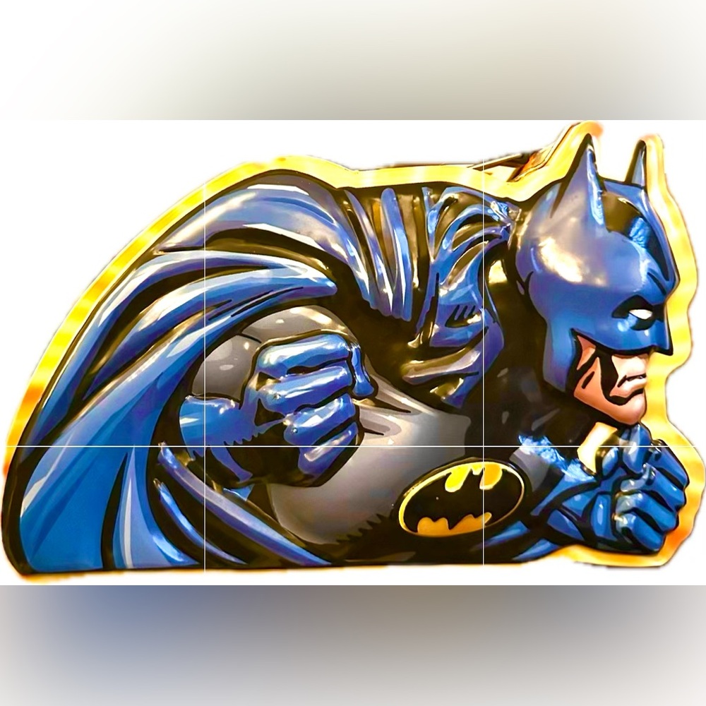 DC Batman Hero Metal Lunch Accessory Box Embossed Profile Image WB Cartoon RARE - Picture 3 of 3